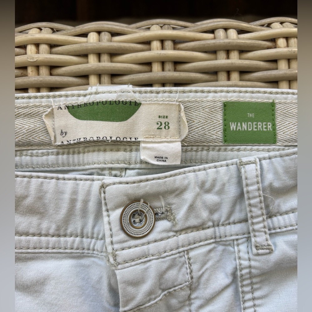 Anthropologie The Wanderer Eyelet Cropped Ankle Utility Pants 28 boho prairie - Picture 6 of 9